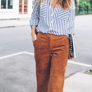 90s Leather Suede Camel Pants Jeans Ralph Lauren VTG Black Label